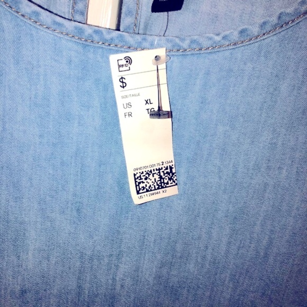 Divided H&M Blue Denim Short Sleeve dress XL NWT - Picture 5 of 6